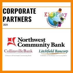 A graphic announcing KidsPlay's Corporate Partner Northwest Community Bank as Corporate Partner of the Month for September 2024.